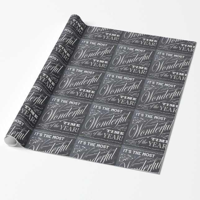 holiday Christmas chalkboard Wrapping Paper (Unrolled)