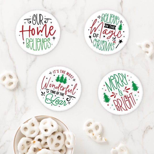 Holiday Christmas Coasters Quotes (In Situ)