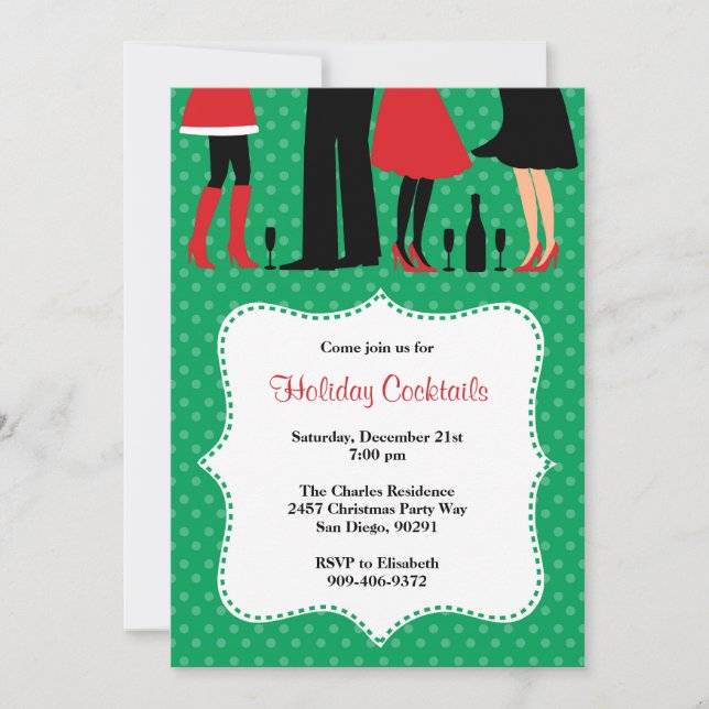 Holiday Christmas Cocktail Party Invitation (Front)