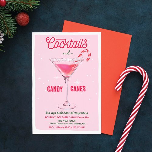 Holiday Christmas Cocktails Party Invitation
