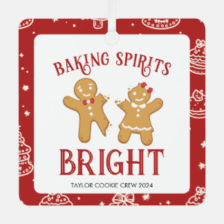 Holiday Christmas Cookie Baking Crew Metal Ornament