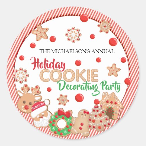 Holiday Christmas Cookie Decorating Party Classic Round Sticker