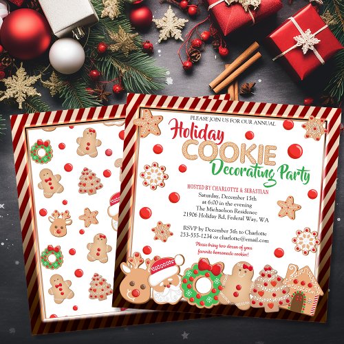 Holiday Christmas Cookie Decorating Party Invitation