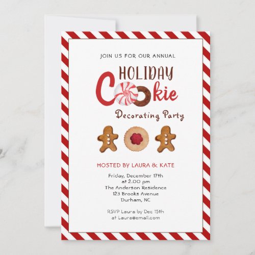 Holiday Christmas Cookie Decorating Party invite