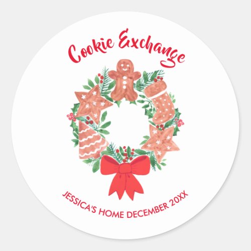 Holiday Christmas Cookie Exchange Classic Round Sticker