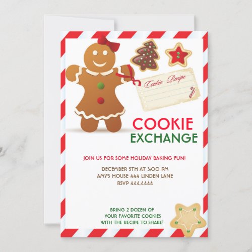 Holiday Christmas Cookie Exchange Invitation