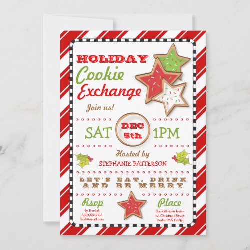 Holiday Christmas Cookie Exchange Invitation
