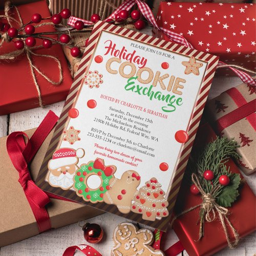 Holiday Christmas Cookie Exchange Party Invitation