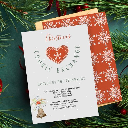 Holiday Christmas Cookie Exchange Party Modern Invitation