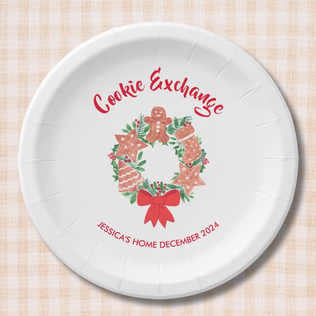 Holiday Christmas Cookie Exchange Party Paper Plates (Creator Uploaded)