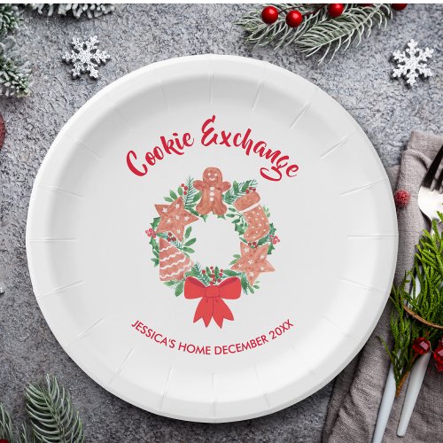 Holiday Christmas Cookie Exchange Party Paper Plates