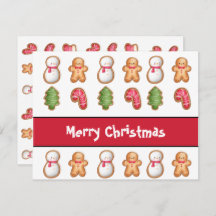 Holiday Christmas Cookie Personalized Flat Card