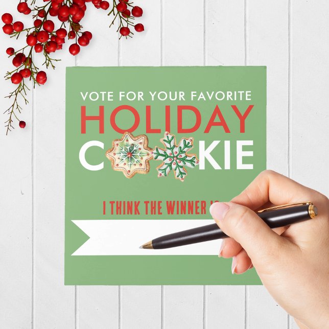 Holiday Christmas Cookie Voting Notepad Pack of 40 (Holiday Cookie Contest Voting Notepad Pack of 40 for Christmas Cookie and Baking Competitions)
