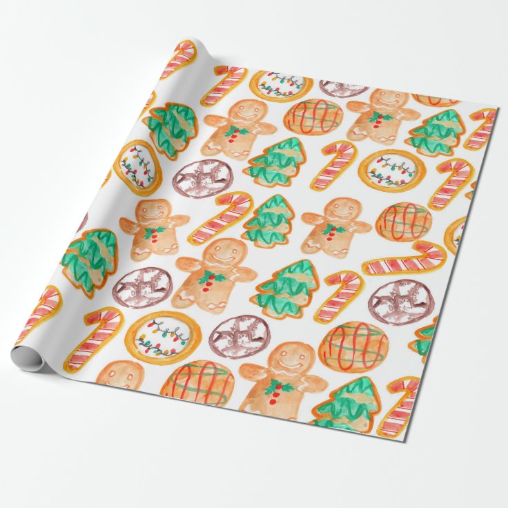 Holiday Christmas cookie wrapping paper | Zazzle