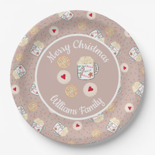 Holiday Christmas Cookies and Hot Cocoa Paper Plates