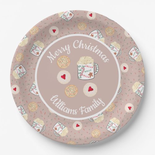 Holiday Christmas Cookies and Hot Cocoa Paper Plates