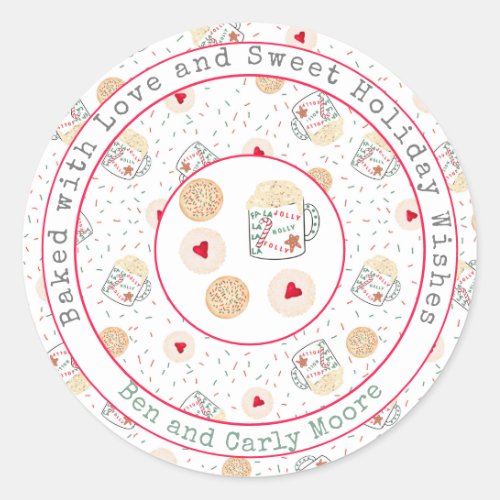 Holiday Christmas Cookies Personalized Classic Round Sticker