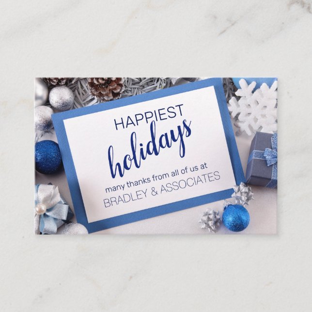 Holiday Christmas Corporate Personalized Name Business Card (Front)