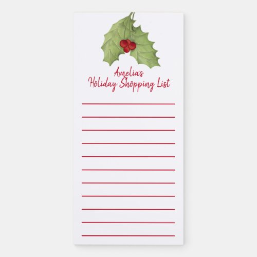 Holiday Christmas Custom Winter To Do List Magnetic Notepad