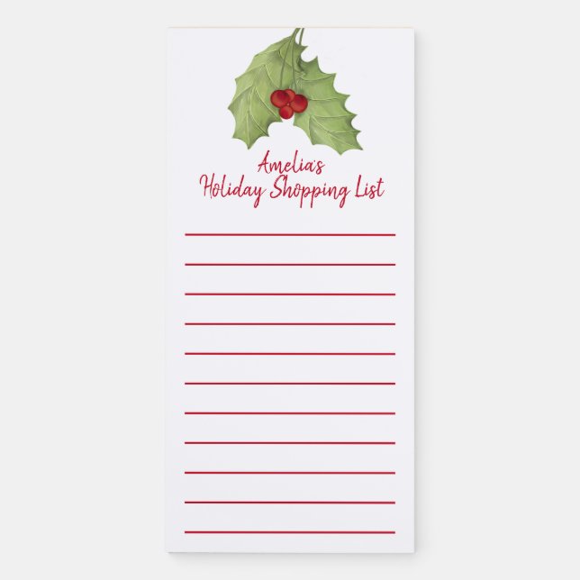 Holiday Christmas Custom Winter To Do List Magnetic Notepad (Front)