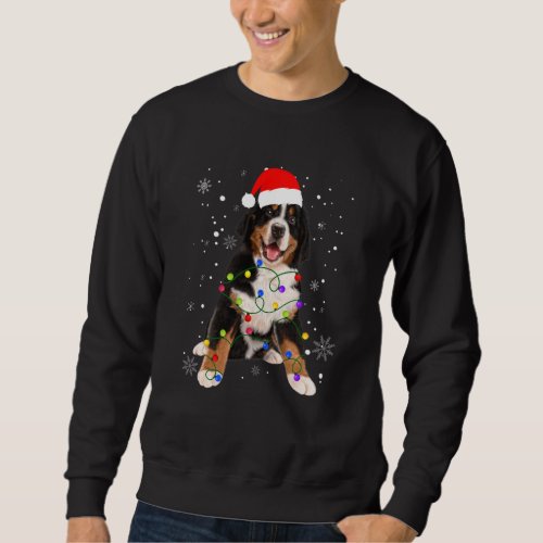 Holiday Christmas Cute Bernese Mountain Dog With L Sweatshirt