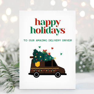 Holiday Christmas Delivery Driver Thank You Card