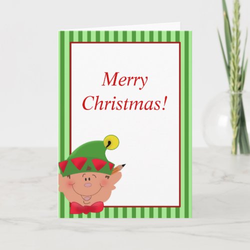 Holiday Christmas ELF Santas helper card