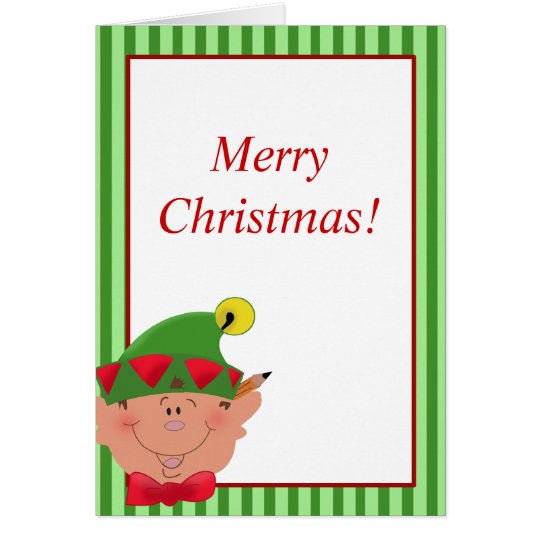 Holiday Christmas ELF Santa's helper Card