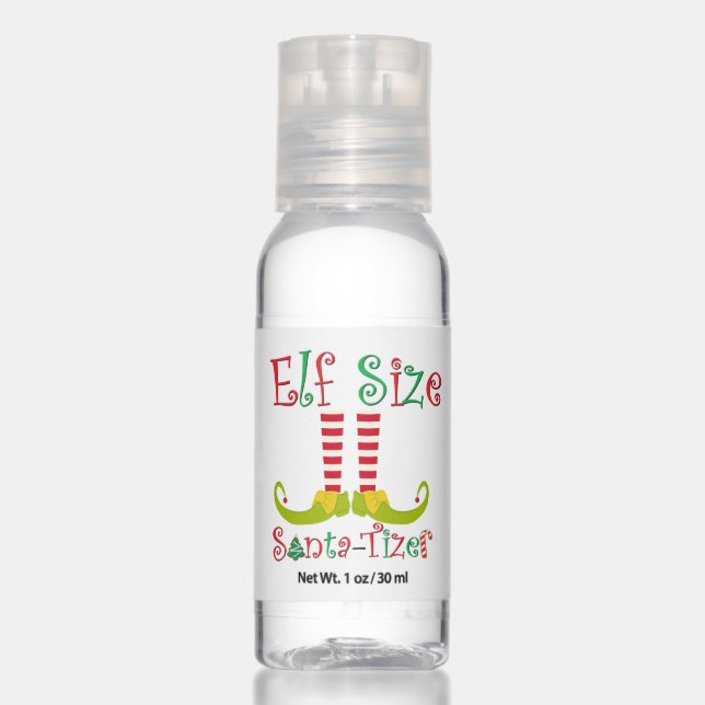 Holiday Christmas Elf Size Santa-Tizer Hand Sanitizer (Front)