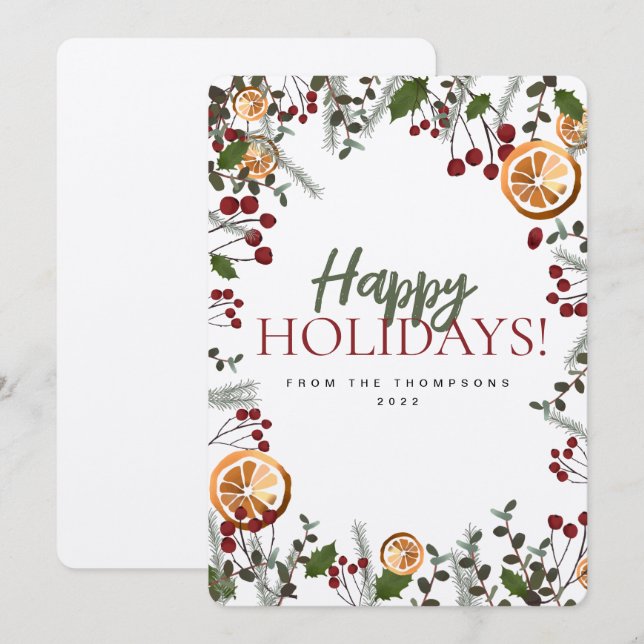 Holiday Christmas Foliage Oranges Custom family (Front/Back)