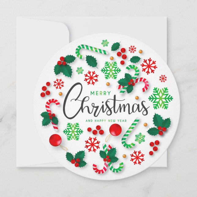Holiday - Christmas Fun Wreath - Customize Invitation (Front)