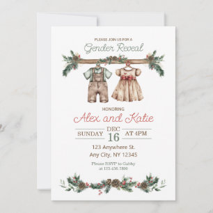 Holiday Christmas Gender Reveal Invitation