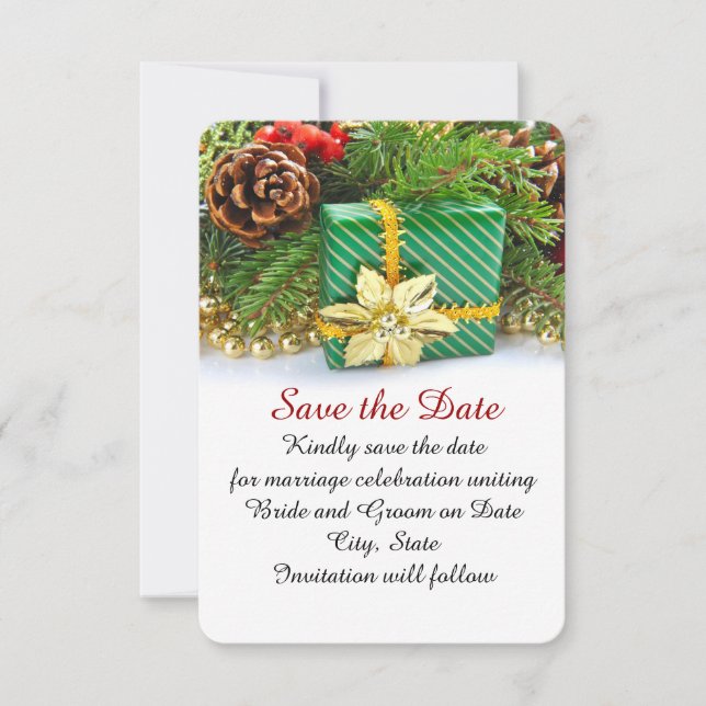 Holiday Christmas Gift Save the date (Front)