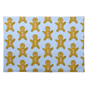 Holiday/ Christmas gingerbread man Cloth Placemat