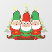  Holiday Christmas Gnomes Window Cling (Sheet)