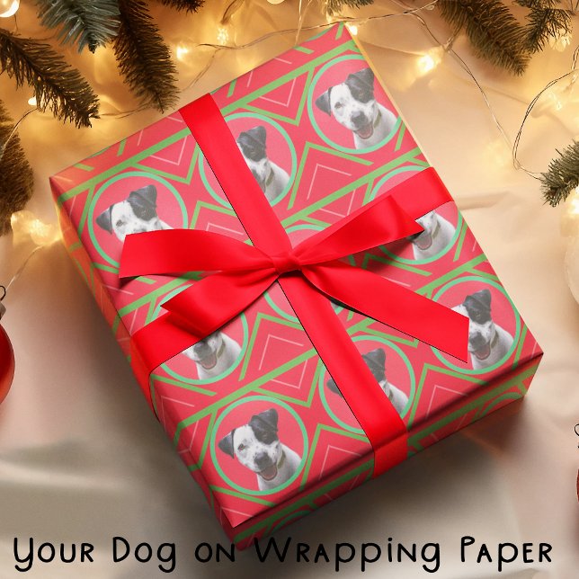 Holiday Christmas Green and Red with Your Photo Wrapping Paper (Creator Uploaded)