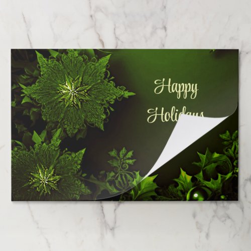 Holiday Christmas Green Floral Tearaway Paper Pad