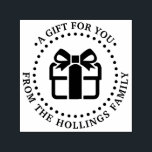 Holiday Christmas Hanukkah Birthday Gift For You Self-inking Stamp<br><div class="desc">Gift Package Image,  Festive Christmas,  Hanukkah,  Birthday or other Greeting,  “From” Name =========

Change the text of this design with a pretty wrapped gift package with a bow to suit any occasion.</div>
