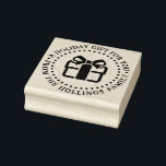 Holiday Christmas Hanukkah Birthday Gift Greeting Rubber Stamp<br><div class="desc">Gift Package Image,  Festive Christmas,  Hanukkah,  Birthday or other Greeting,  “From” Name Stamp ========

Change the text of this design with a pretty wrapped gift package with a bow to suit any occasion.</div>