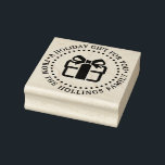 Holiday Christmas Hanukkah Birthday Gift Greeting Rubber Stamp<br><div class="desc">Gift Package Image,  Festive Christmas,  Hanukkah,  Birthday or other Greeting,  “From” Name Stamp ========

Change the text of this design with a pretty wrapped gift package with a bow to suit any occasion.</div>