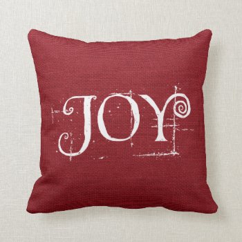 Holiday Christmas Joy Burlap Decor Throw Pillow by All_About_Christmas at Zazzle