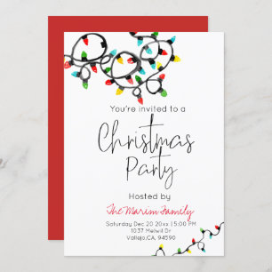 Holiday christmas light christmas party invite