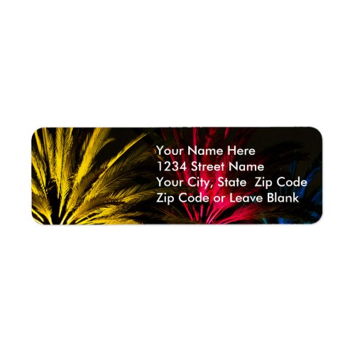 Holiday Christmas Lights Tropical Palm Trees Label