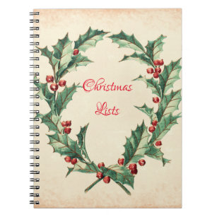 Holiday Christmas List Notebook Journal