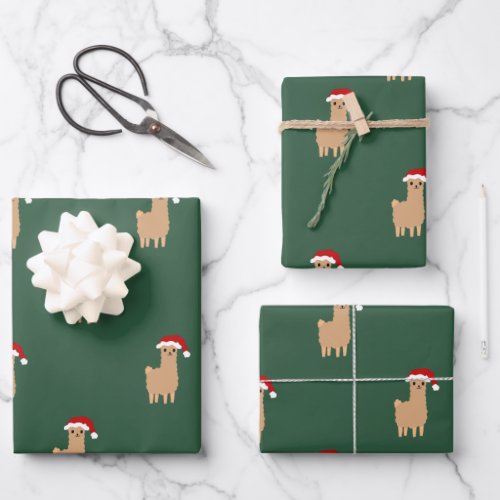 Holiday Christmas llama pattern jolly fun Wrapping Wrapping Paper Sheets