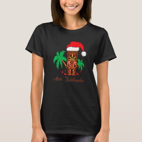 Holiday Christmas Mele Kalikimaka Hawaiian Santa H T_Shirt