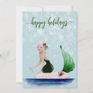 Holiday Christmas Mermaid Green