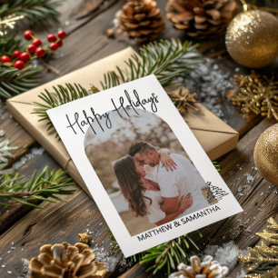 Holiday Christmas Minimalist Photo Personalized Card