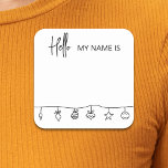 Holiday Christmas Minimalistic Name Tag Party<br><div class="desc">*** Purchase the Matte Finish when using this sticker as a name tag*** This design may be personalized in the area provided by changing the photo and/or text. Or it can be customized by clicking Personalize this Template and then choosing the click to customize further option and delete or change...</div>