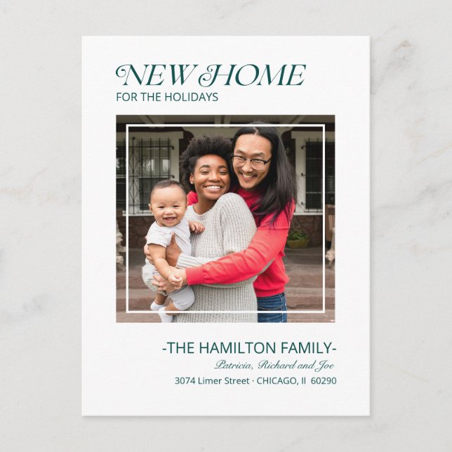 Holiday Christmas Moving Announcement Photo (Front)